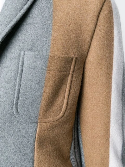 Shop Thom Browne Repp Stripe Combo-knit Sport Coat In Neutrals