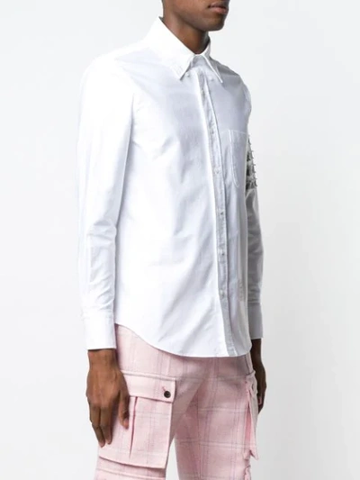 Shop Thom Browne Oxford-hemd Mit Streifen In White