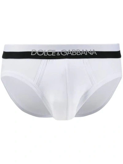 Shop Dolce & Gabbana Logo Boxer Briefs In White