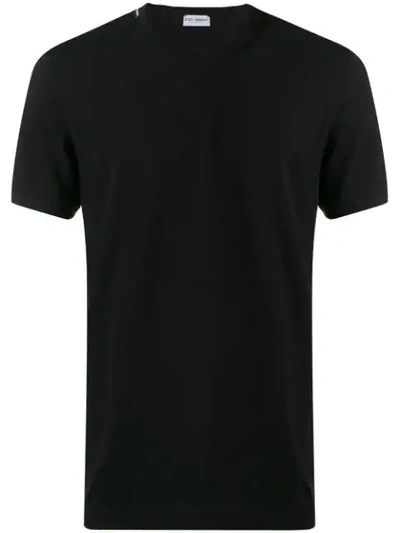 Shop Dolce & Gabbana Stitched Logo Tab T-shirt In Black