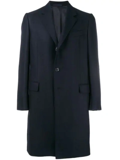 Shop Caruso Tailored Single Breasted Coat - Blue