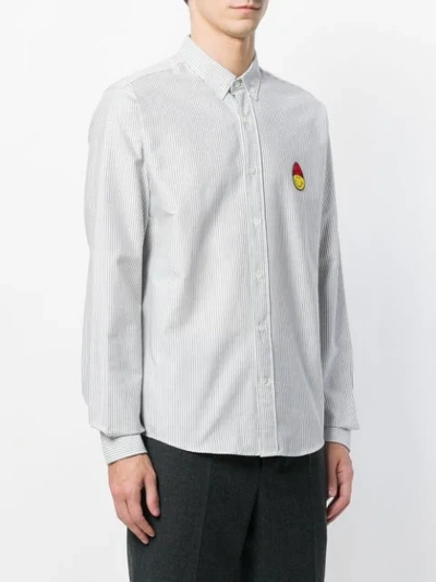 Shop Ami Alexandre Mattiussi Button-down Smiley Patch Shirt In Black
