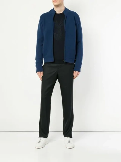 Shop D'urban Zipped Bomber Jacket In Blue