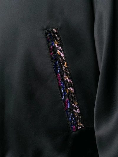 Shop Saint Laurent Embroidered Logo Varsity Jacket In Black
