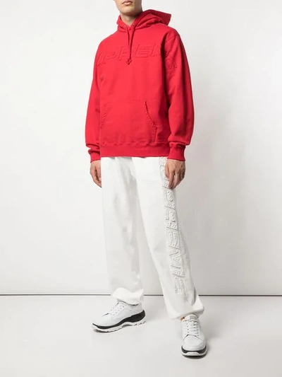 Shop Supreme Embroidered Logo Hoodie In Red