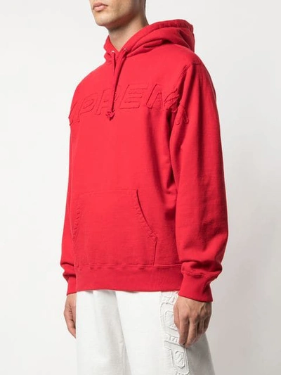 Shop Supreme Embroidered Logo Hoodie In Red