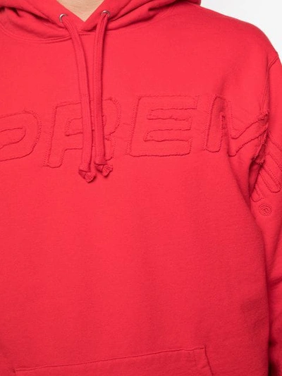 Shop Supreme Embroidered Logo Hoodie In Red