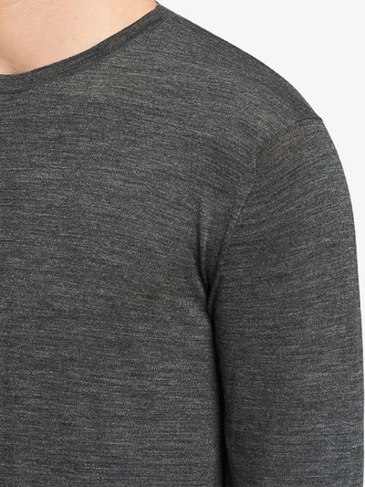 Shop Prada Crew Neck Sweater In Grey