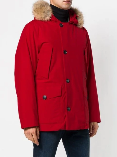 Shop Woolrich Padded Parka Coat In Red
