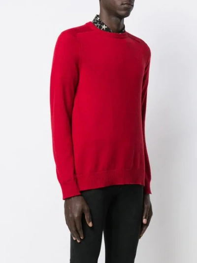 Shop Saint Laurent Round Neck Cashmere Jumper In Red