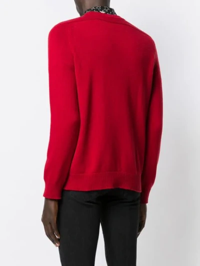 Shop Saint Laurent Round Neck Cashmere Jumper In Red