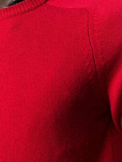SAINT LAURENT 圆领羊绒毛衣 - 红色