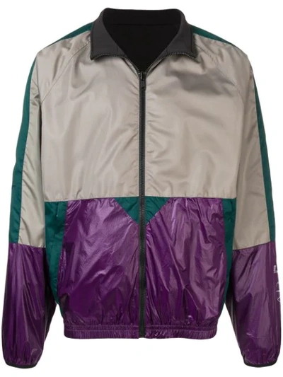 Shop Lanvin Colour Block Windbreaker Jacket In Grey