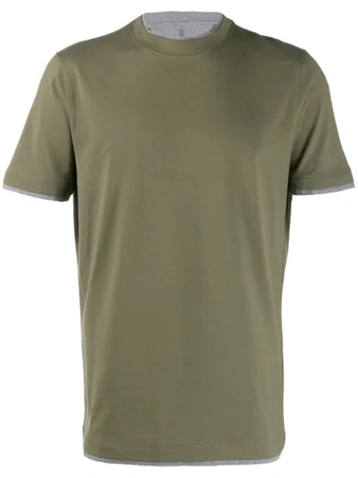 Shop Brunello Cucinelli Layered-effect T-shirt In Green