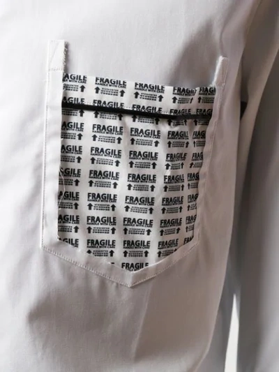 Shop Maison Margiela Fragile Print Pocket Shirt In 100 White