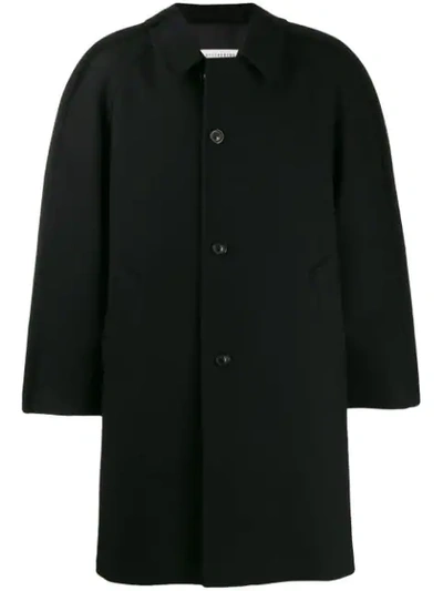 MAISON MARGIELA SINGLE BREASTED OVERCOAT - 黑色