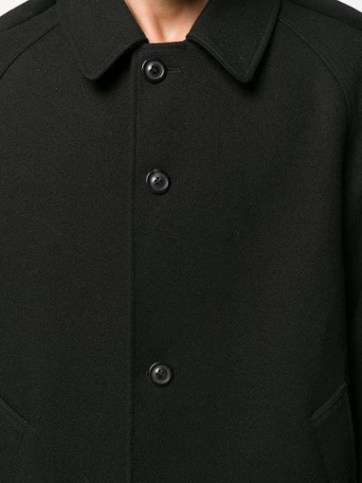 Shop Maison Margiela Single Breasted Overcoat In 900 Black