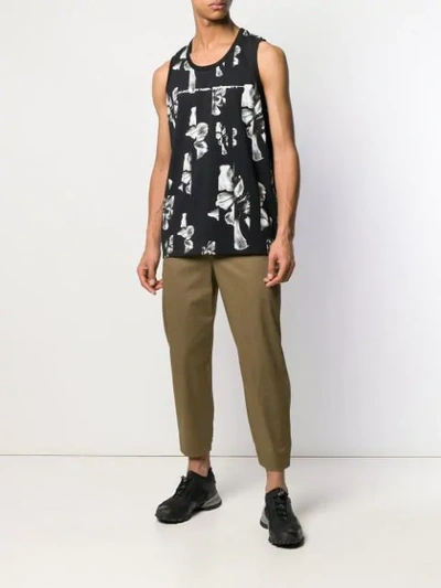 Shop Neil Barrett Floral Print Tank In Black