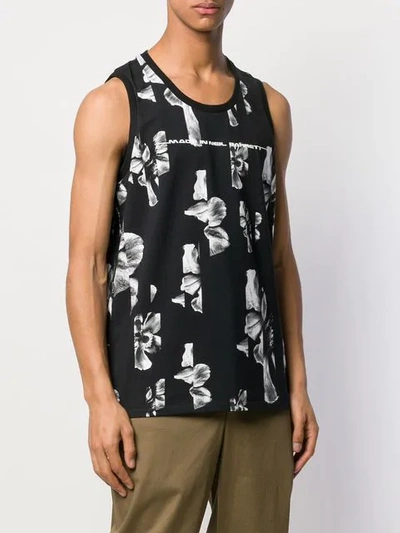 Shop Neil Barrett Floral Print Tank In Black