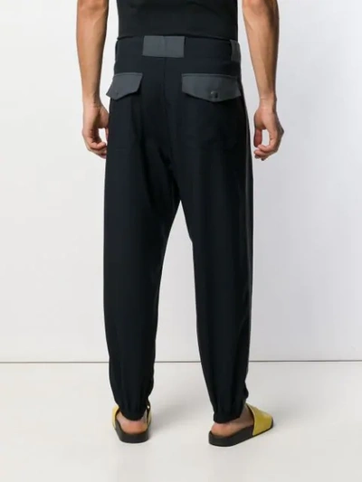 Shop Marni Oversized Trousers In Blue