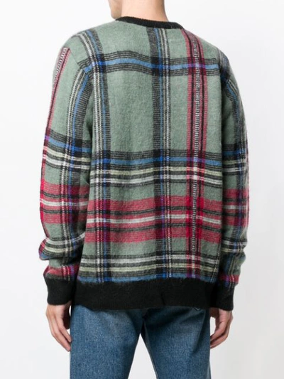 Shop Stussy Large Check Jumper In Green