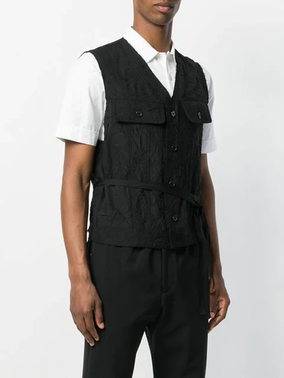 Shop Ann Demeulemeester Crease Effect Vest In Black