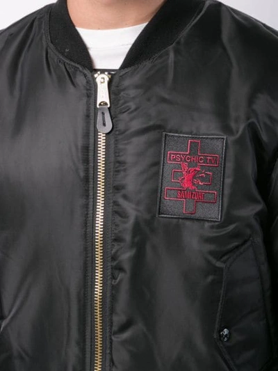 Shop Yang Li Psychic Patch Bomber Jacket In 99 Black