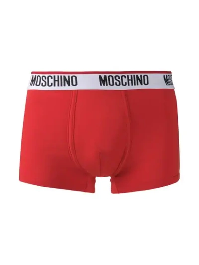 Shop Moschino Logo Waistband Boxer Set In 0114 Red