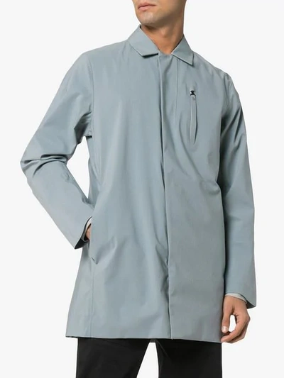 Shop Descente Hard Shell Strap Trench Coat In Grey
