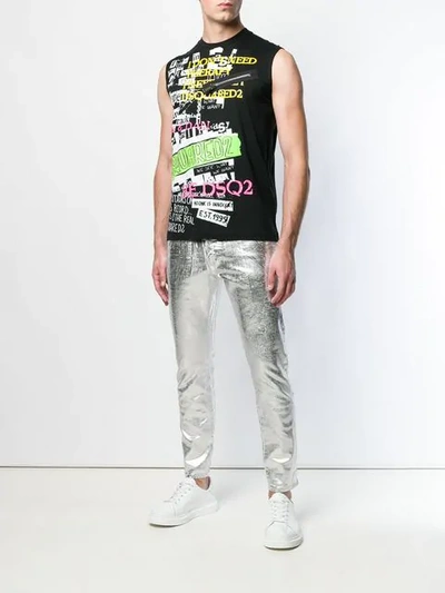 Shop Dsquared2 Skater Jeans In Metallic