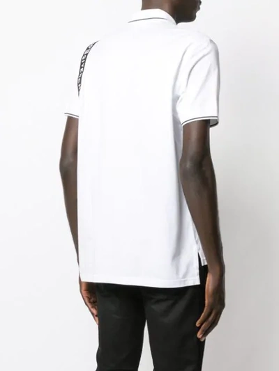 Shop Givenchy Logo Tape Polo Shirt In White