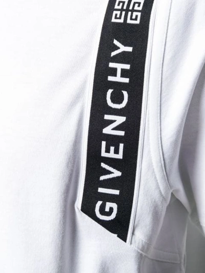 Shop Givenchy Logo Tape Polo Shirt In White