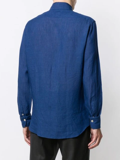 Shop Alessandro Gherardi Pointed Collar Shirt In Blue