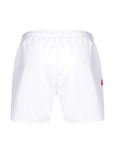 Shop Neil Barrett Floral Print Swim Shorts - White