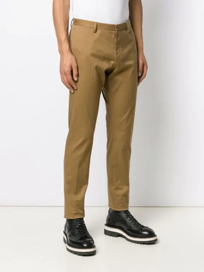 Shop Dsquared2 Slim Tailored Trousers - Neutrals