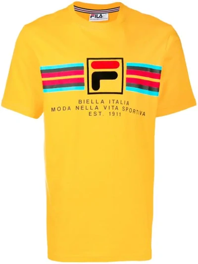 Shop Fila Logo Print T-shirt In Yellow