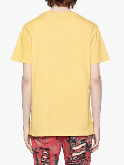 Shop Gucci Oversize T-shirt With Rainbow Print In Yellow