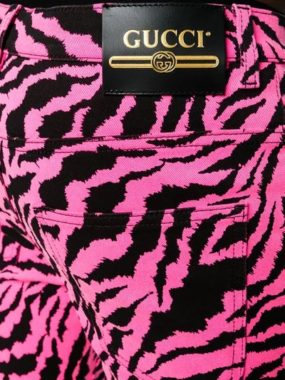 Shop Gucci Animal Print Jeans In Pink