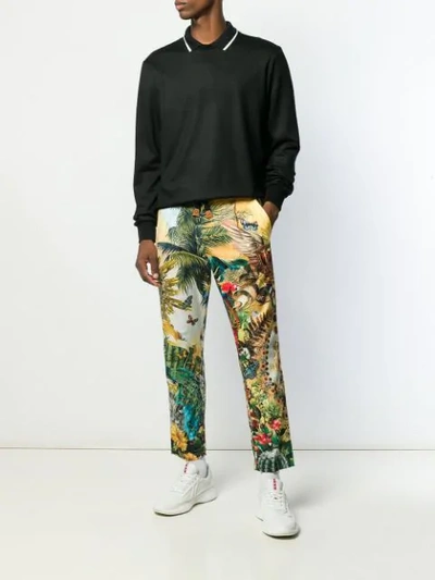 Shop Dolce & Gabbana Nature Print Trousers In Hhih3
