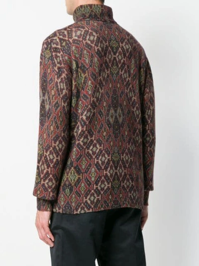patterned roll neck jumper