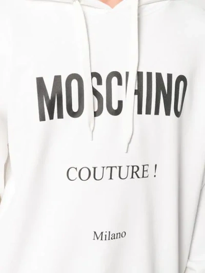 Shop Moschino Couture! Drawstring Hoodie In White