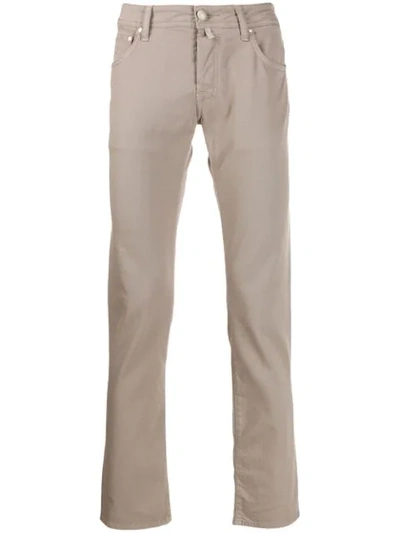 Shop Jacob Cohen Slim-fit Trousers In Neutrals