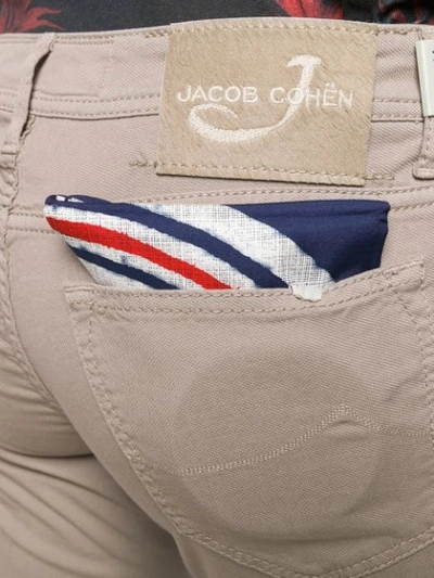 Shop Jacob Cohen Slim-fit Trousers In Neutrals