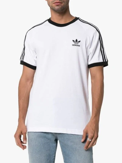 Shop Adidas Originals 3-stripe T-shirt In White