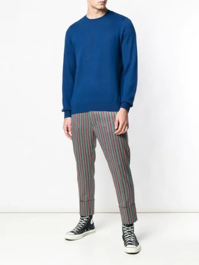 Shop Vivienne Westwood Fancy Stripes Cropped James Bond Trousers In 001f Multicolour Stripes