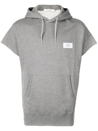 Shop Givenchy Short-sleeved Hooded Top In Grey