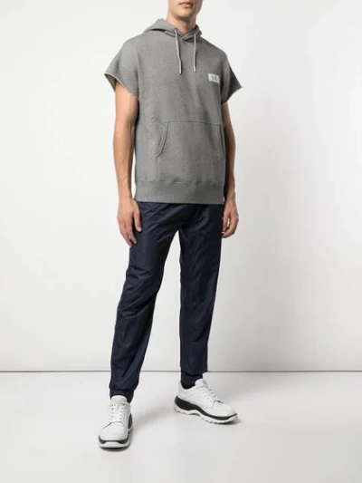 Shop Givenchy Short-sleeved Hooded Top In Grey