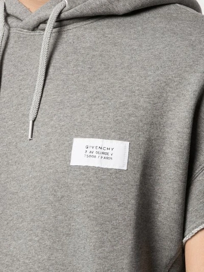 Shop Givenchy Short-sleeved Hooded Top In Grey