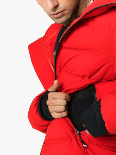 Shop Moncler Padded Feather Down Jacket In Red