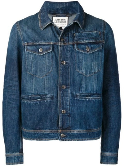 Shop G-star Raw Research Waterfall Print Denim Jacket - Blue